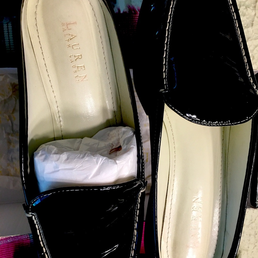 Ralph Lauren, Leather Patent Slides, 12 M Like New